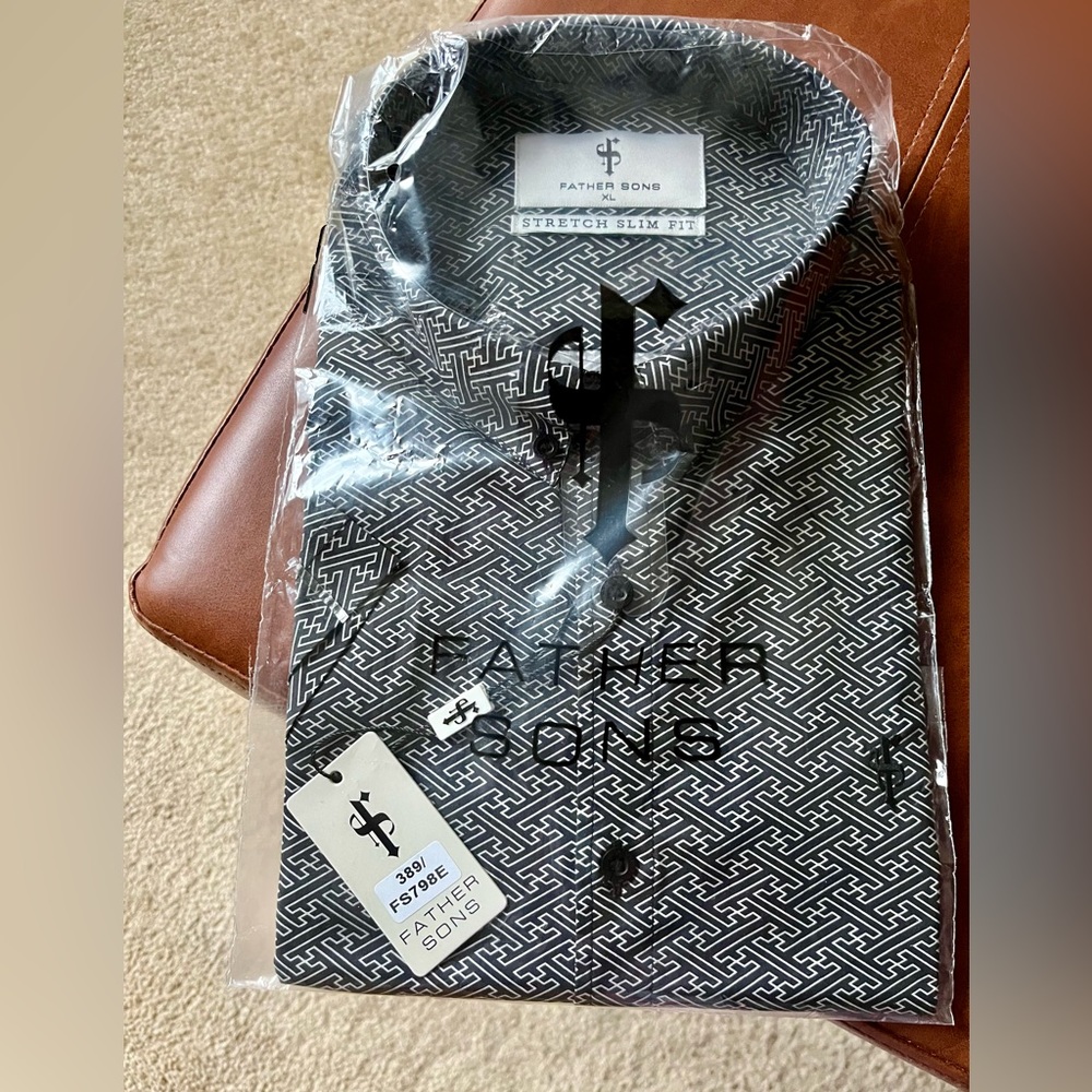 NEW WITH TAGS-Father Sons Stretch Slim Fit Shirt Size XL
